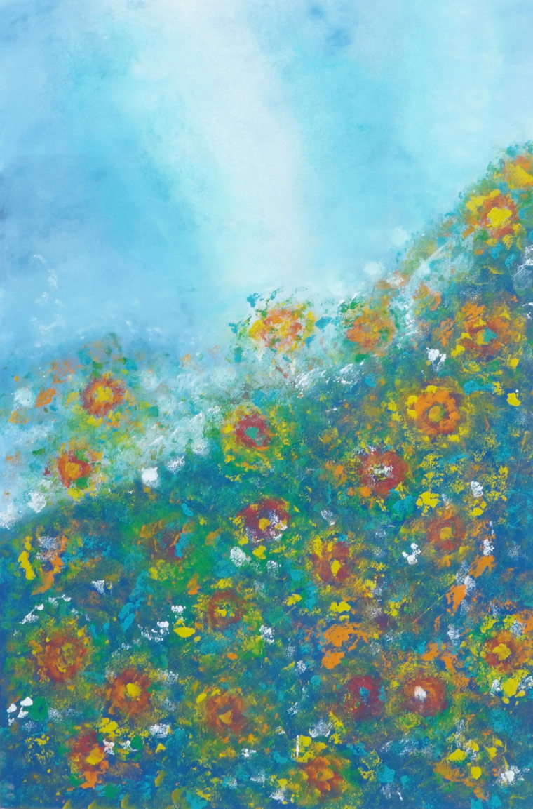 Inner peace filled with flowers - Elvira Lopez — Side view