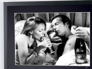 James Bond 007: Octopussy - Roger Moore & Kristina Wayborn drink Bollinger Champagne