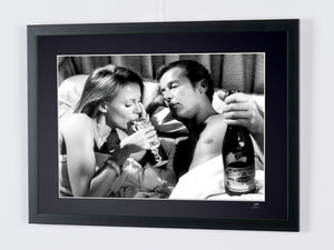 James Bond 007: Octopussy - Roger Moore & Kristina Wayborn drink Bollinger Champagne