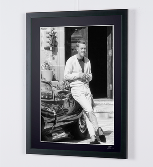 Steve McQueen At home California - Jaguar XK-SS en 1966