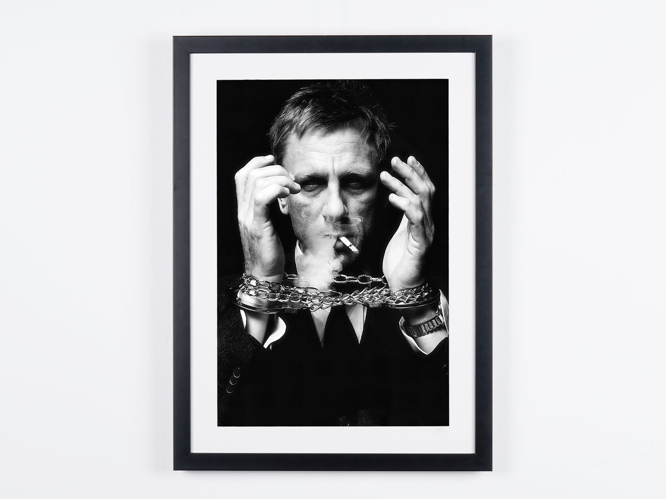 Fine art photograph of Daniel Craig in The Girl with the Dragon Tattoo, hand-framed — limited edition of 30 numbered prints.