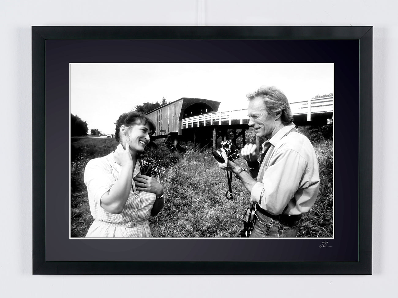 Fine art photograph of Clint Eastwood in The Bridges of Madison County, hand-framed — limited edition of 30 numbered prints.