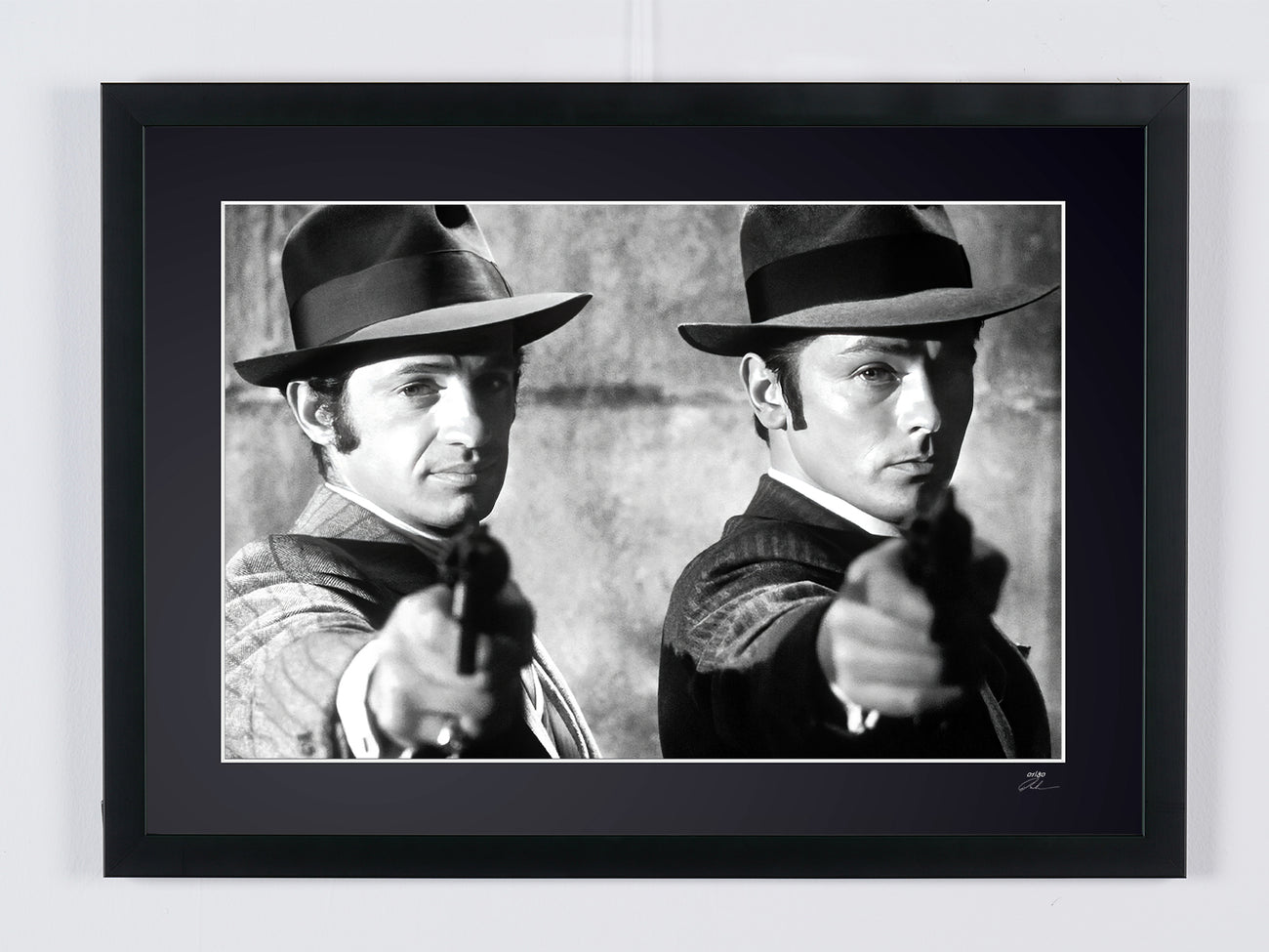 Fine art photograph of Jean-Paul Belmondo in Borsalino, hand-framed — limited edition of 30 numbered prints.