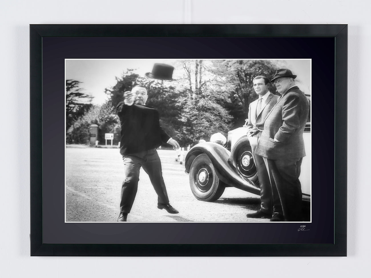 Fine art photograph of Sean Connery in Goldfinger, hand-framed — limited edition of 30 numbered prints.