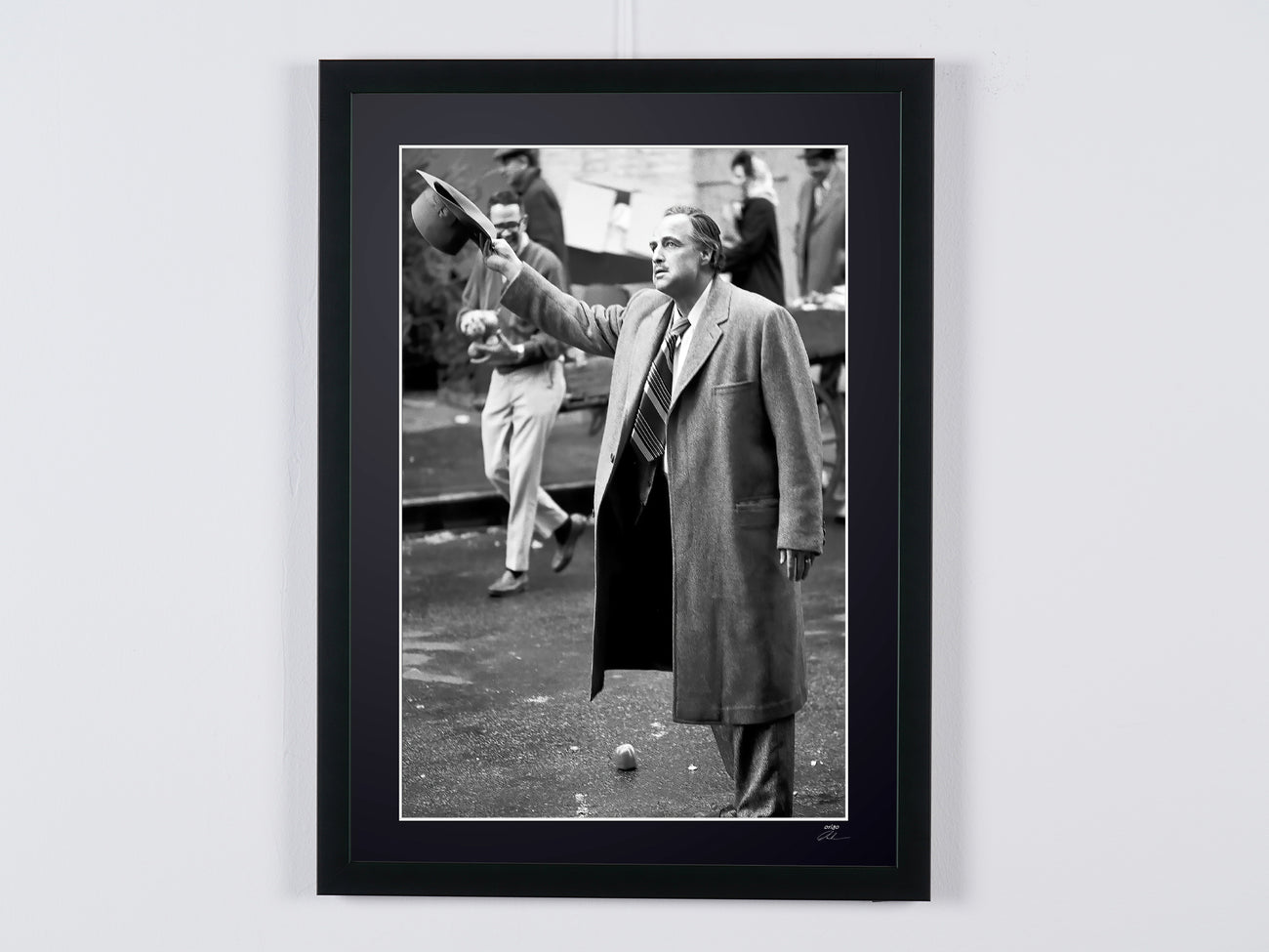 Fine art photograph of Marlon Brando in Le Parrain, hand-framed — limited edition of 30 numbered prints.