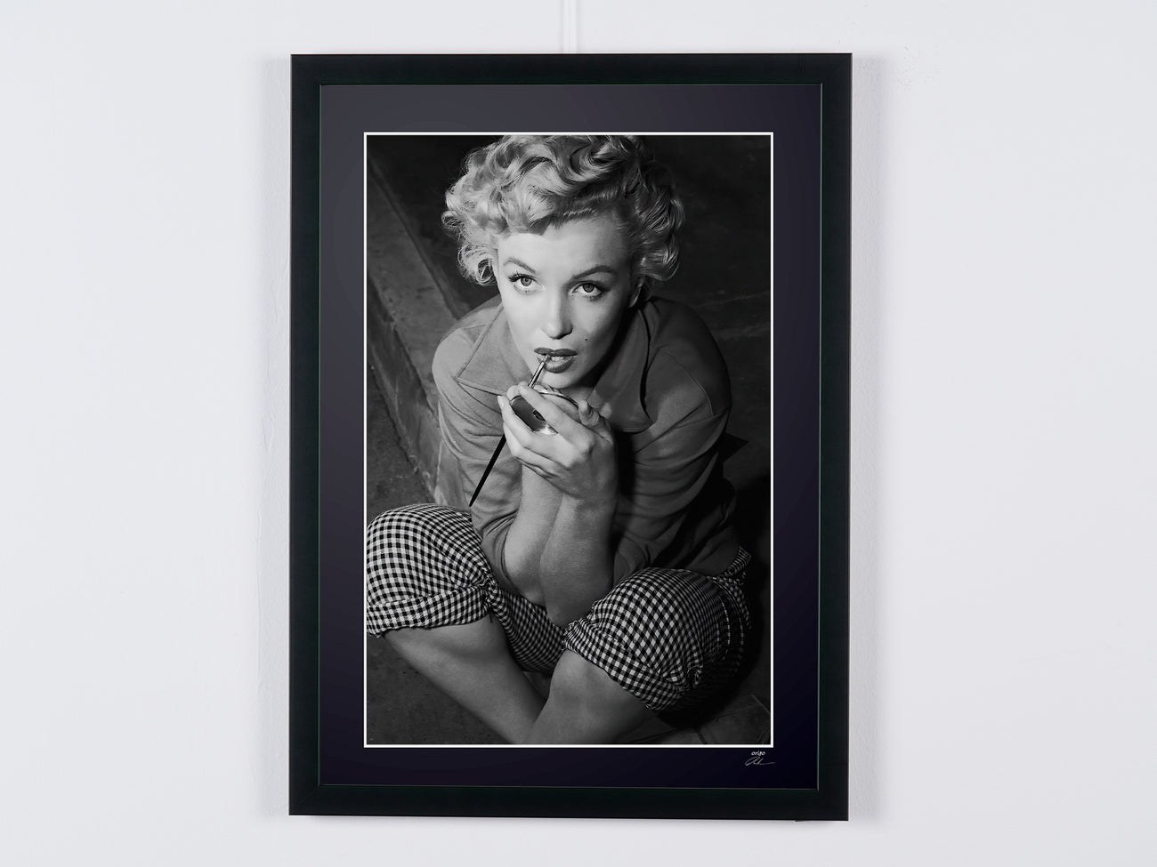 Fine art photograph of Marilyn Monroe in Marilyn Monroe - Make-up on Set in 1952, hand-framed — limited edition of 30 numbered prints.