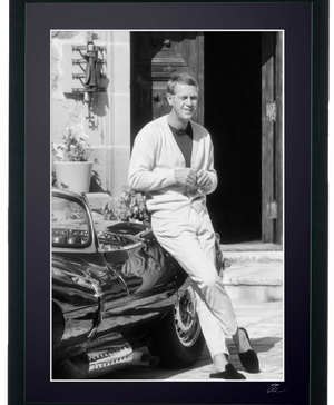 Steve McQueen At home California - Jaguar XK-SS en 1966