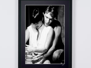 Ghost (1990) - Patrick Swayze (Sam) & Demi Moore (Molly) - Wooden Frame, 70x50 cm - - Original Certificate of Authenticity (COA), Hologram Logo, and QR Code