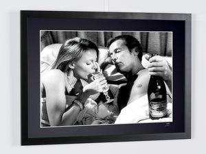 James Bond 007: Octopussy - Roger Moore & Kristina Wayborn drink Bollinger Champagne