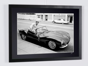 Steve McQueen With His Jaguar XKSS