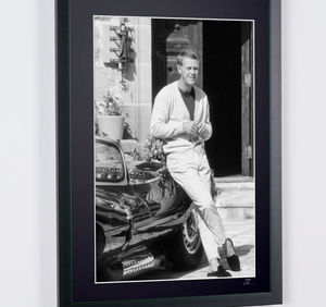 Steve McQueen At home California - Jaguar XK-SS en 1966