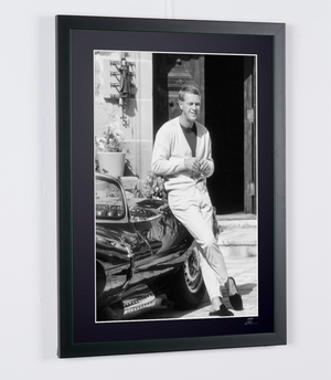 Steve McQueen At home California - Jaguar XK-SS en 1966