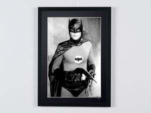 BATMAN 1966 - Adam West - On Set — framed cinema photograph, Fine Art print
