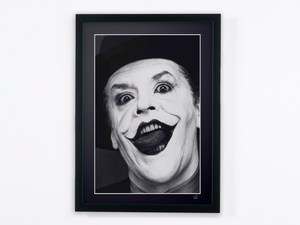 Batman (1989) - Jack Nicholson (the Joker), portrait with hat — framed cinema photograph, Fine Art print