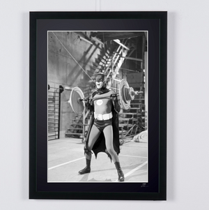 Batman - Classic TV - Adam West On Set — framed cinema photograph, Fine Art print