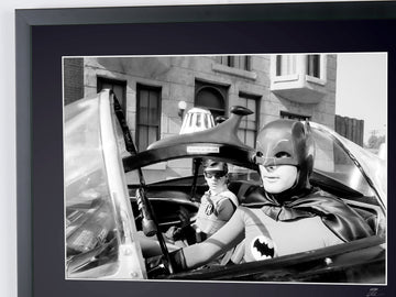 Batman (TV series) — Adam West and Burt Ward aboard the Batmobile (6)