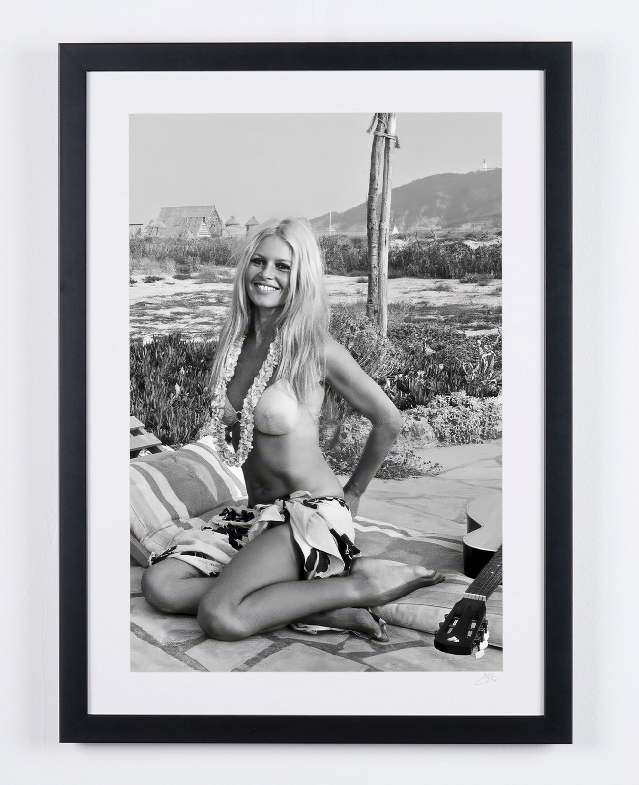 Fine art photograph of Brigitte Bardot in Brigitte Bardot - In Saint Tropez, hand-framed — limited edition of 30 numbered prints.