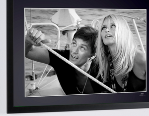 Brigitte Bardot & Alain Delon - Saint-Tropez 1968 - Wooden Frame, 70x50 cm - Original Certificate of Authenticity (COA), Hologram Logo, and QR Code