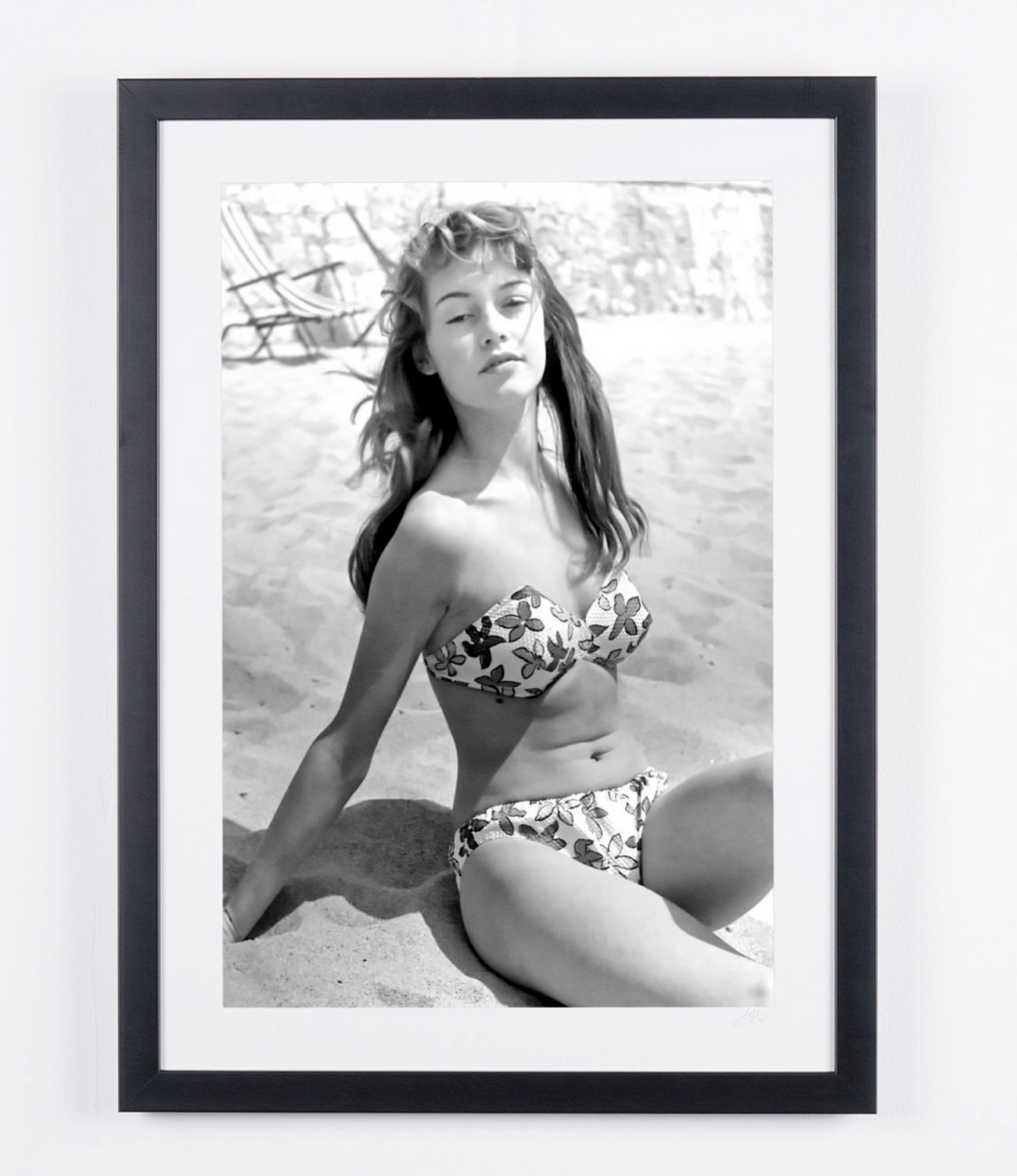 Fine art photograph of Brigitte Bardot in Brigitte Bardot - First appearance at the 6th Cannes International Film, hand-framed — limited edition of 30 numbered prints.