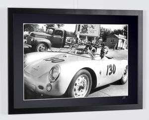 James Dean in his Porsche 550 Speedster (1955)