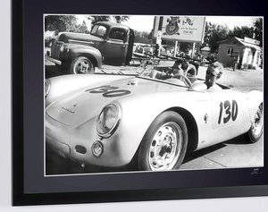 James Dean in his Porsche 550 Speedster (1955)