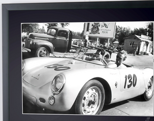 James Dean in his Porsche 550 Speedster (1955)