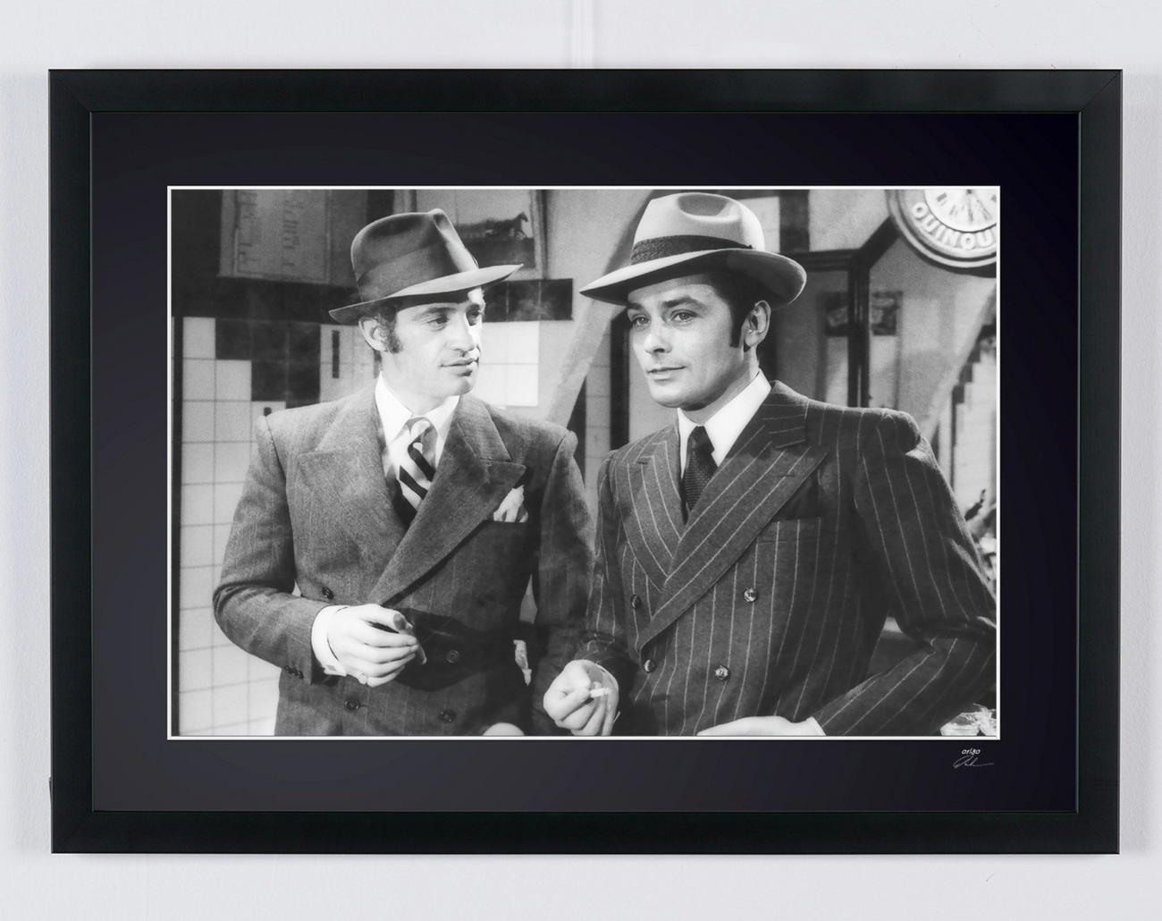 Fine art photograph of Jean-Paul Belmondo in Borsalino, hand-framed — limited edition of 30 numbered prints.