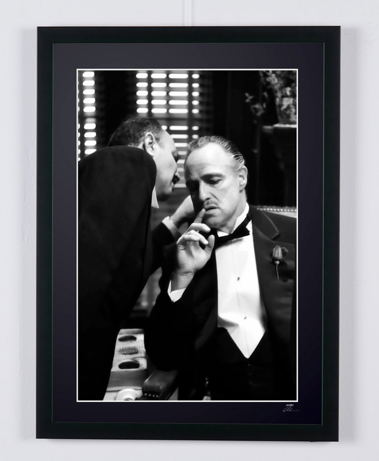 Fine art photograph of Marlon Brando in Le Parrain, hand-framed — limited edition of 30 numbered prints.