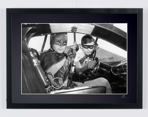 Batman The Movie (1966) - Adam West with Burt Ward in the Batmobile
