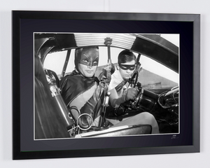 Batman The Movie (1966) - Adam West with Burt Ward in the Batmobile
