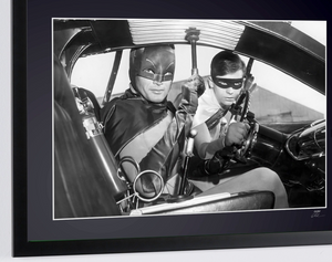 Batman The Movie (1966) - Adam West with Burt Ward in the Batmobile