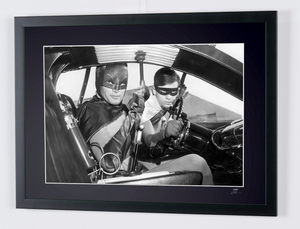 Batman The Movie (1966) - Adam West with Burt Ward in the Batmobile