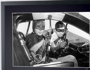 Batman The Movie (1966) - Adam West with Burt Ward in the Batmobile