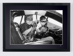 Batman The Movie (1966) - Adam West with Burt Ward in the Batmobile