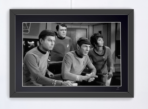 Star Trek 1966 - DeForest Kelley, James Doohan, Leonard Nimoy and Nichelle Nichols.