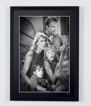 Jurassic Park: Sam Neill y Joseph Mazzello, y las actrices Laura Dern y Ariana Richards.  Enmarcado, 70 x 50 cm