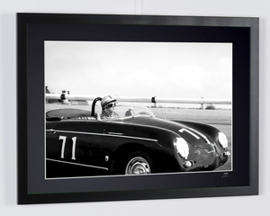 Steve McQueen in his Porsche 356 Speedster at Riverside -