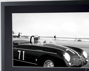 Steve McQueen in his Porsche 356 Speedster at Riverside -