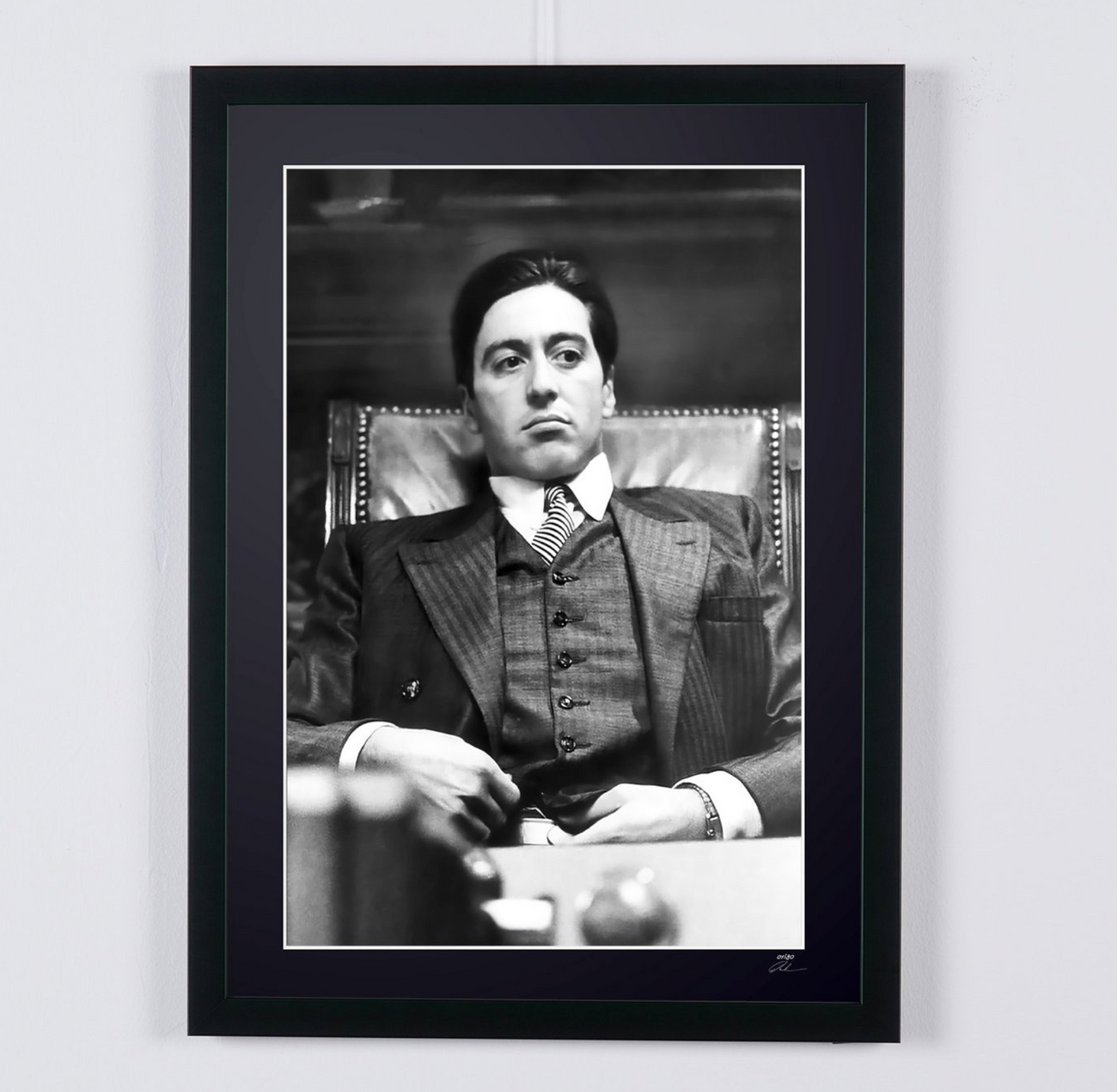 Fine art photograph of Al Pacino in The Godfather, hand-framed — limited edition of 30 numbered prints.