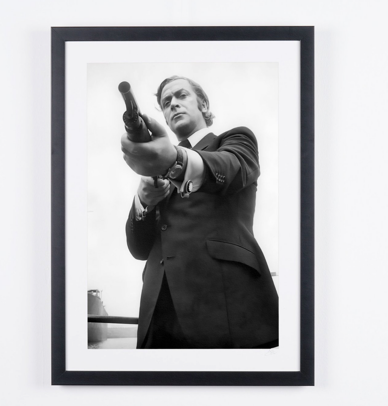 Fine art photograph of Michael Caine in Get Carter, hand-framed — limited edition of 30 numbered prints.