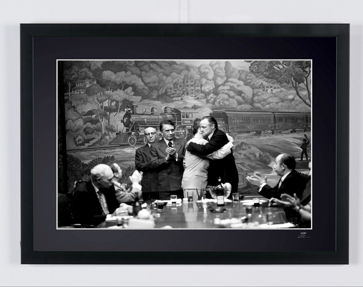 Fine art photograph of Marlon Brando in Le Parrain, hand-framed — limited edition of 30 numbered prints.