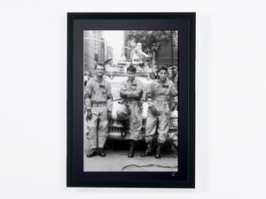 Ghostbusters - Venkman, Stantz and Spengler & Ecto 1 — framed cinema photograph, Fine Art print