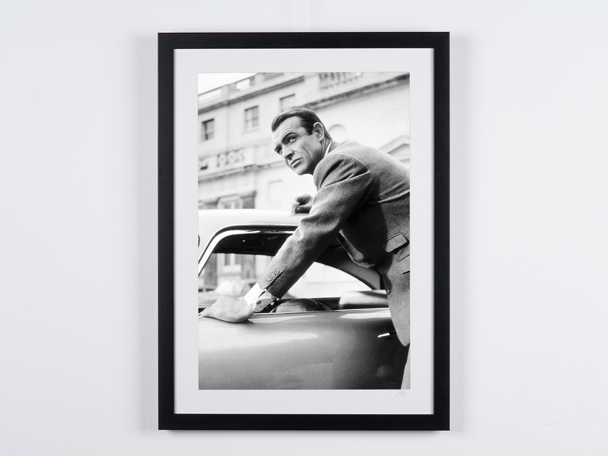 Fine art photograph of Sean Connery in Goldfinger, hand-framed — limited edition of 30 numbered prints.