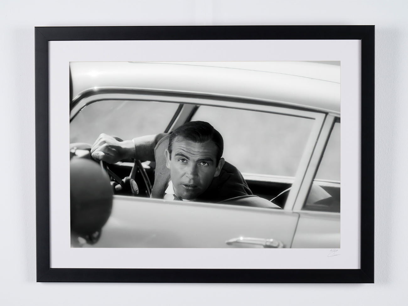 Fine art photograph of Sean Connery in Goldfinger, hand-framed — limited edition of 30 numbered prints.