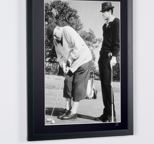 James Bond 007: Goldfinger, Sean Connery (007) and Gert Frobe (Auric Goldfinger) on the golf course