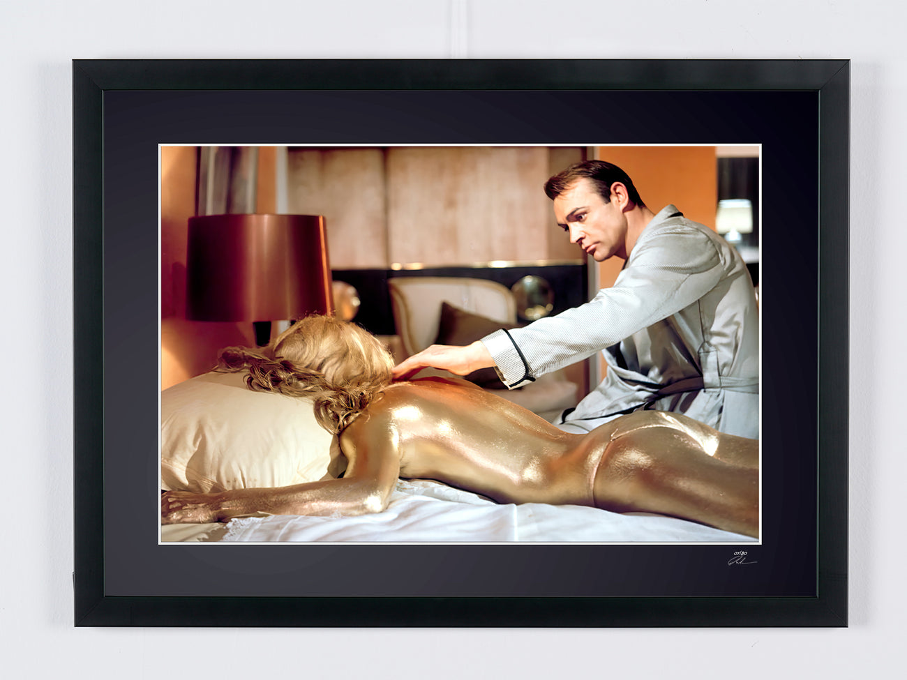 Fine art photograph of Sean Connery in Goldfinger, hand-framed — limited edition of 30 numbered prints.