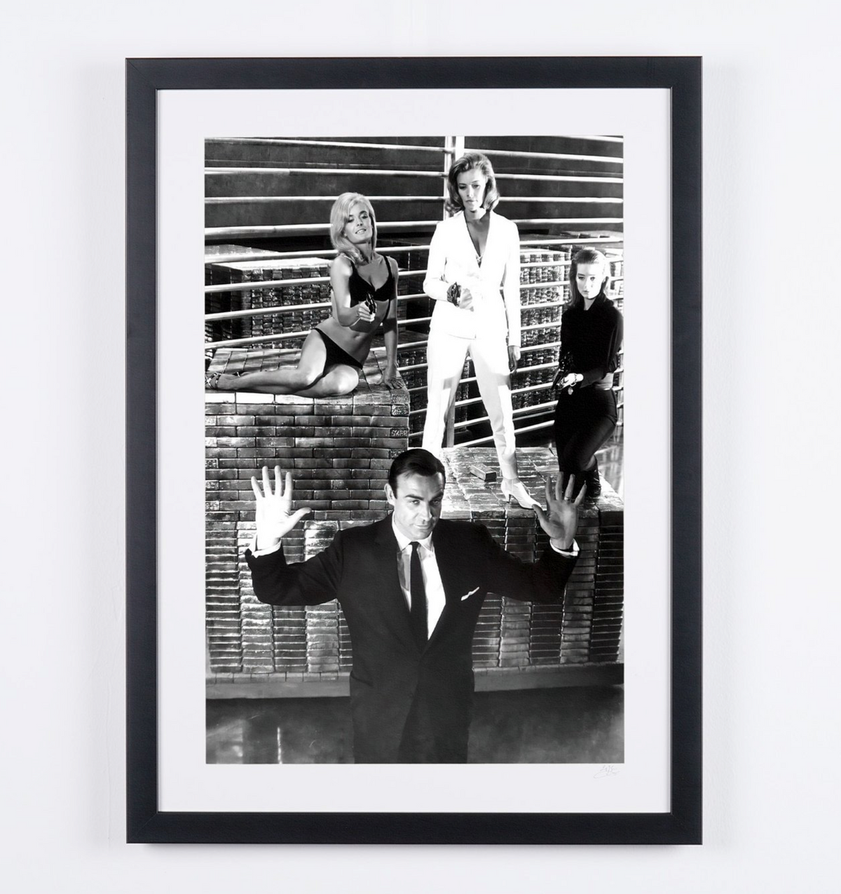 Fine art photograph of Sean Connery in Goldfinger, hand-framed — limited edition of 30 numbered prints.
