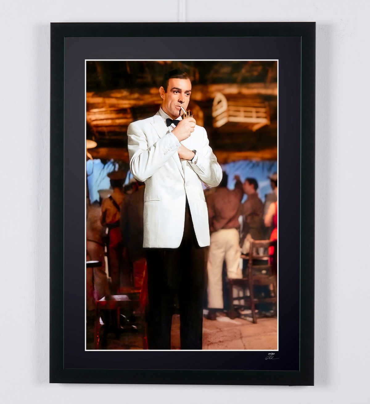 Photographie d’art de Sean Connery dans Goldfinger, encadrée à la main — édition limitée de 30 exemplaires numérotés.