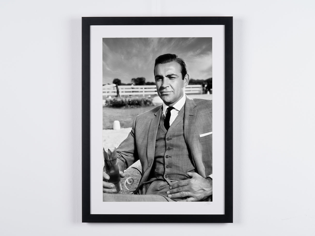 Fine art photograph of Sean Connery in Goldfinger, hand-framed — limited edition of 30 numbered prints.