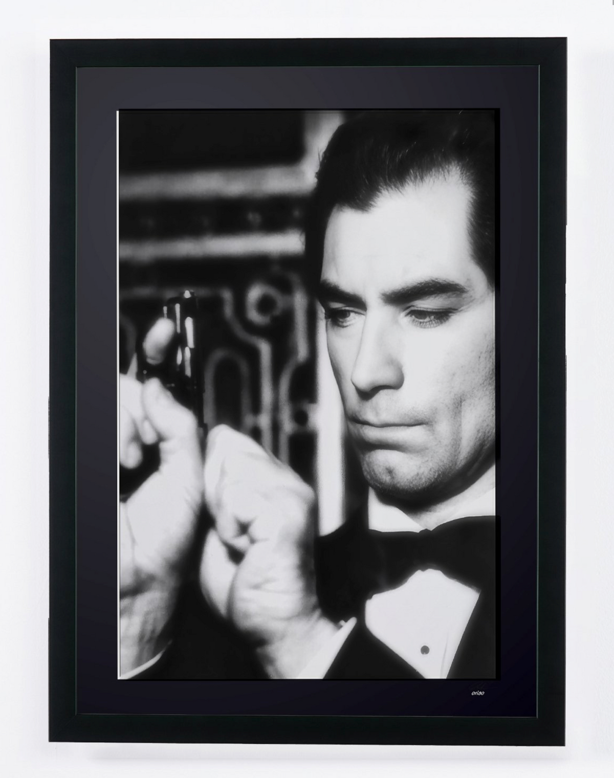 Kunstfoto van Timothy Dalton in Permis de tuer, met de hand ingelijst — gelimiteerde oplage van 30 genummerde exemplaren.